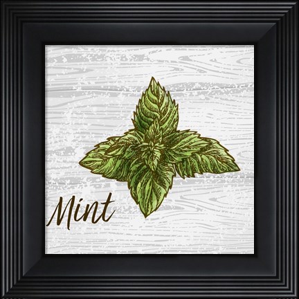 Framed Mint on Wood Print