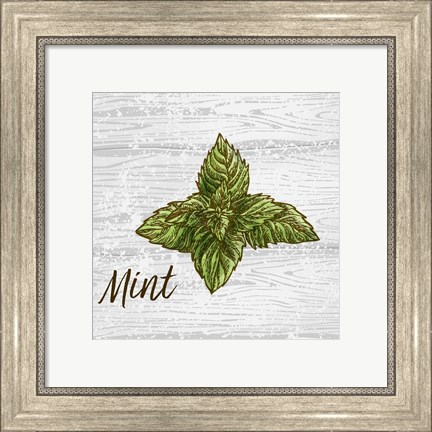 Framed Mint on Wood Print