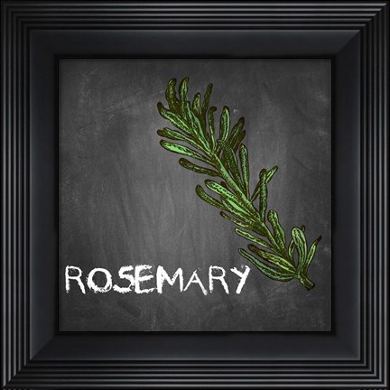 Framed Rosemary on Chalkboard Print