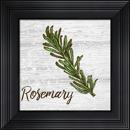 Framed Rosemary on Wood Print