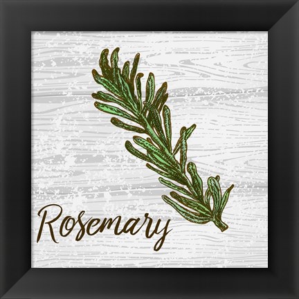 Framed Rosemary on Wood Print