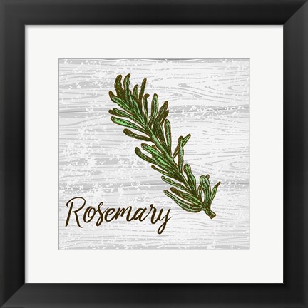 Framed Rosemary on Wood Print