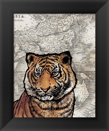 Framed Asian Tiger Print