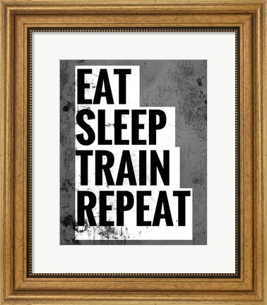 Framed Eat Sleep Train Repeat Print