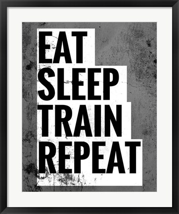 Framed Eat Sleep Train Repeat Print