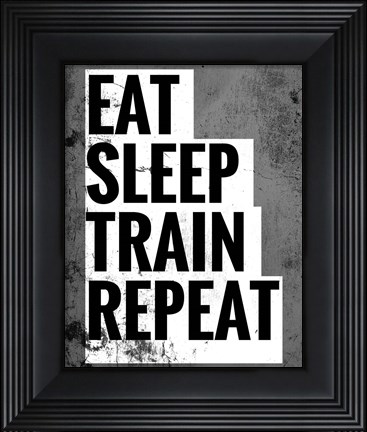 Framed Eat Sleep Train Repeat Print