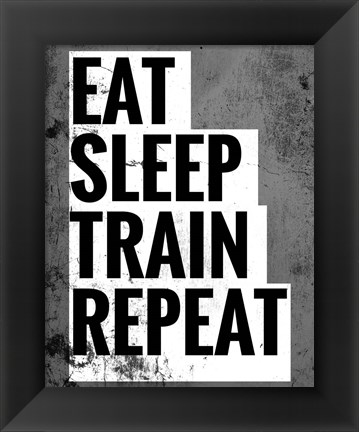 Framed Eat Sleep Train Repeat Print