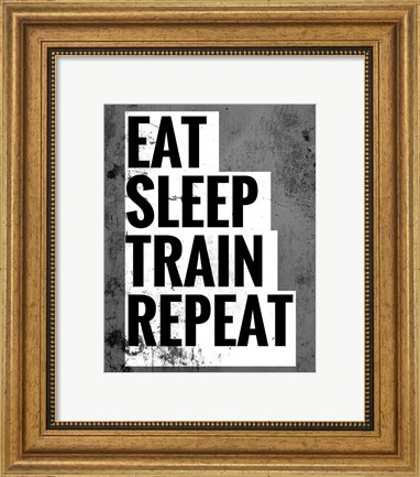 Framed Eat Sleep Train Repeat Print