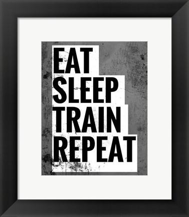 Framed Eat Sleep Train Repeat Print