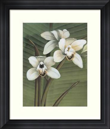 Framed Orchid with Palm I Print