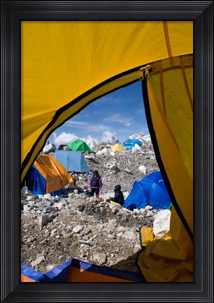 Framed Tents of Mountaineers , Mt Everest, Nepal Print
