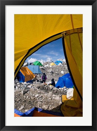 Framed Tents of Mountaineers , Mt Everest, Nepal Print