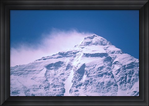 Framed Snowy Summit of Mt Everest, Tibet, China Print