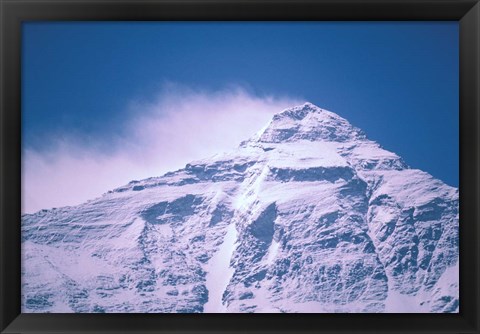 Framed Snowy Summit of Mt Everest, Tibet, China Print