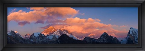 Framed Snowcapped Mountain Peaks, Mt Everest Print