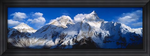 Framed Everest &amp; Nuptse Sagamartha National Park Nepal Print