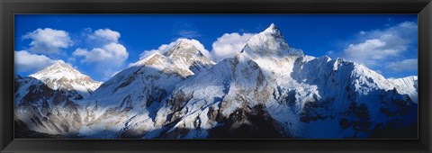 Framed Everest &amp; Nuptse Sagamartha National Park Nepal Print