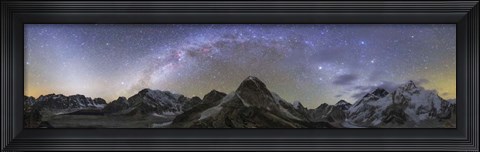 Framed Panoramic view of Mt Everest Print