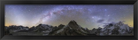 Framed Panoramic view of Mt Everest Print