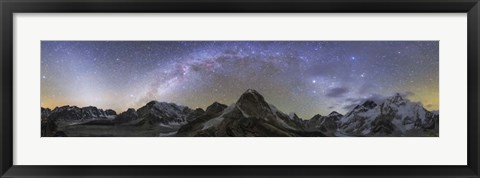 Framed Panoramic view of Mt Everest Print