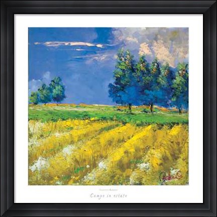 Framed Claudio Rabino - Campo in Estate Size 27.5x27.5 Print