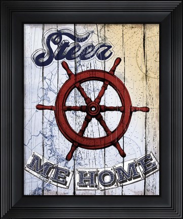 Framed Shipwheel Print
