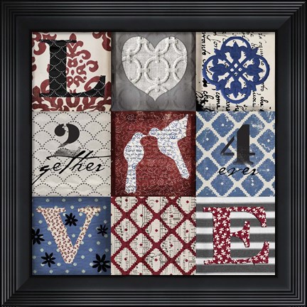 Framed 9 Love RWB Print