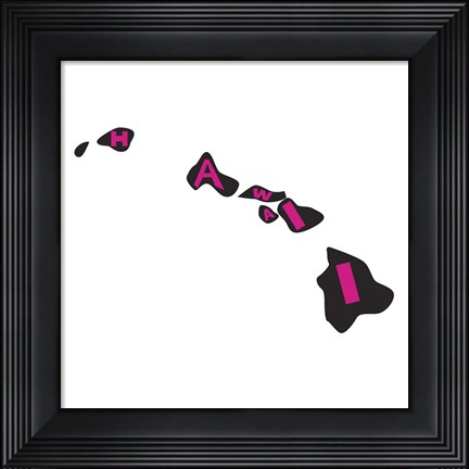 Framed Hawaii Letters Print