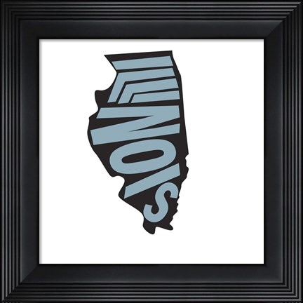 Framed Illinois Letters Print