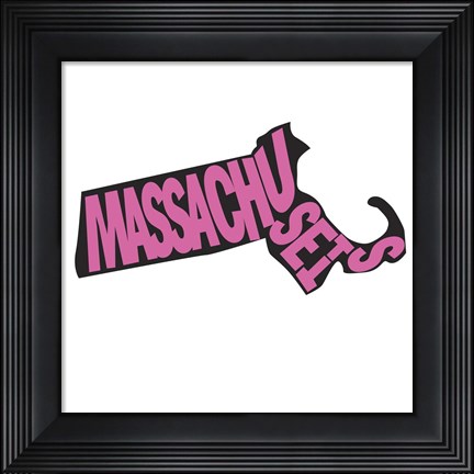 Framed Massachusetts Letters Print