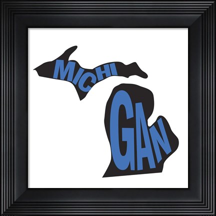 Framed Michigan Letters Print