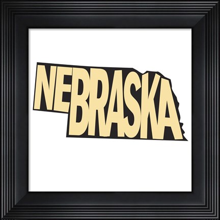 Framed Nebraska Letters Print