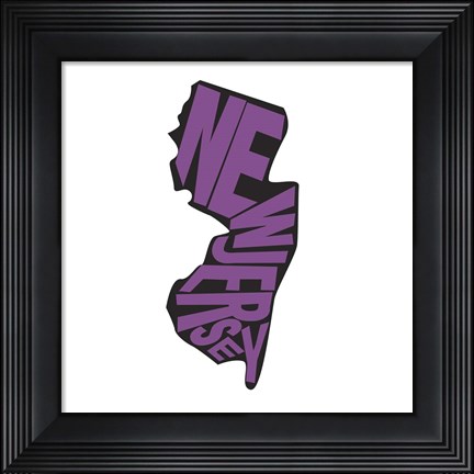 Framed New Jersey Letters Print