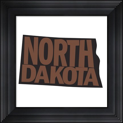 Framed North Dakota Letters Print