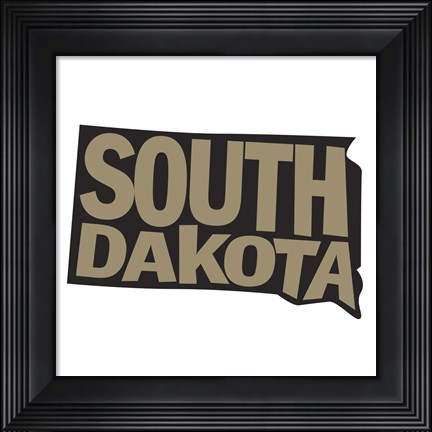 Framed South Dakota Letters Print
