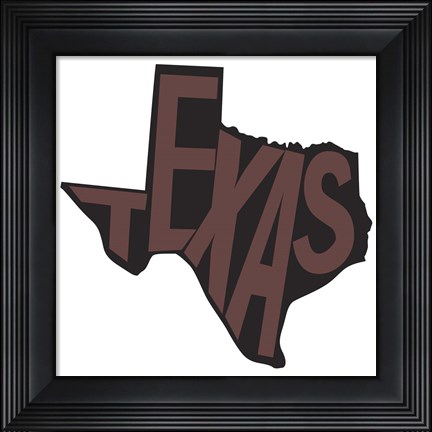 Framed Texas Letters Print