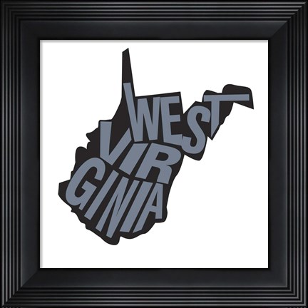 Framed West Virgina Letters Print