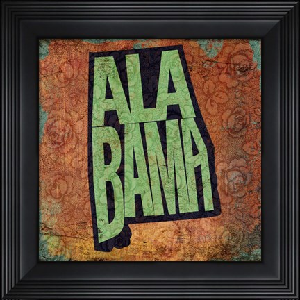 Framed Alabama on Pattern Print