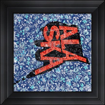 Framed Alaska on Pattern Print