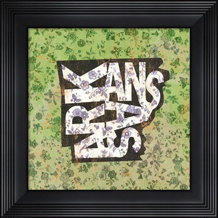 Framed Arkansas on Pattern Print