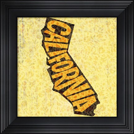 Framed California on Pattern Print