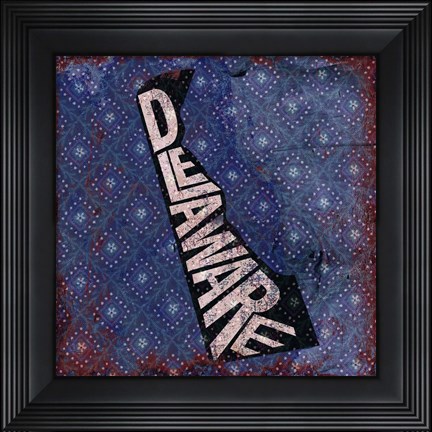 Framed Delaware on Pattern Print