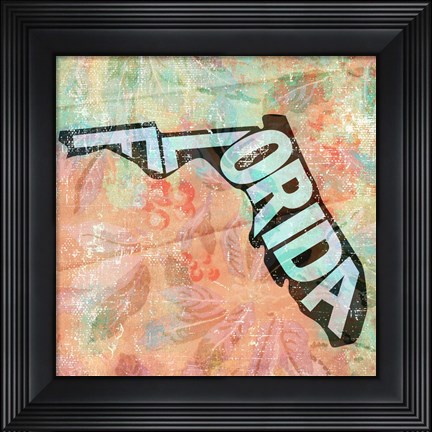 Framed Florida on Pattern Print