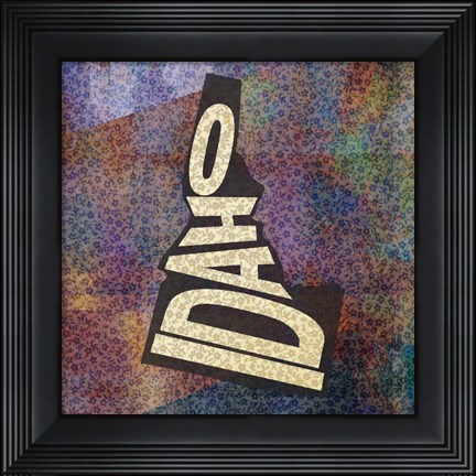 Framed Idaho on Pattern Print