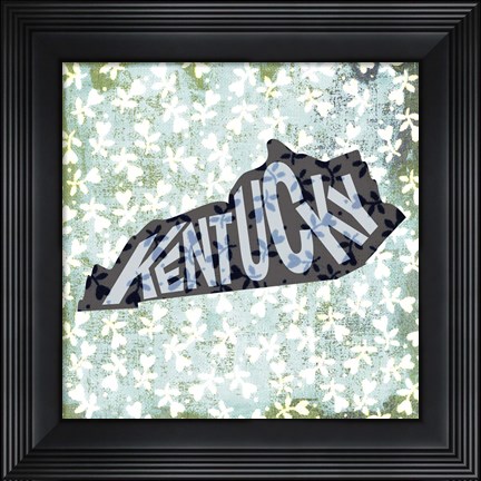 Framed Kentucky on Pattern Print