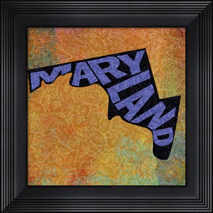 Framed Maryland on Pattern Print