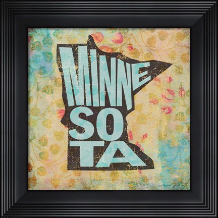 Framed Minnesota on Pattern Print