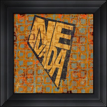 Framed Nevada on Pattern Print