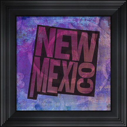 Framed New Mexico on Pattern Print