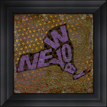 Framed New York on Pattern Print